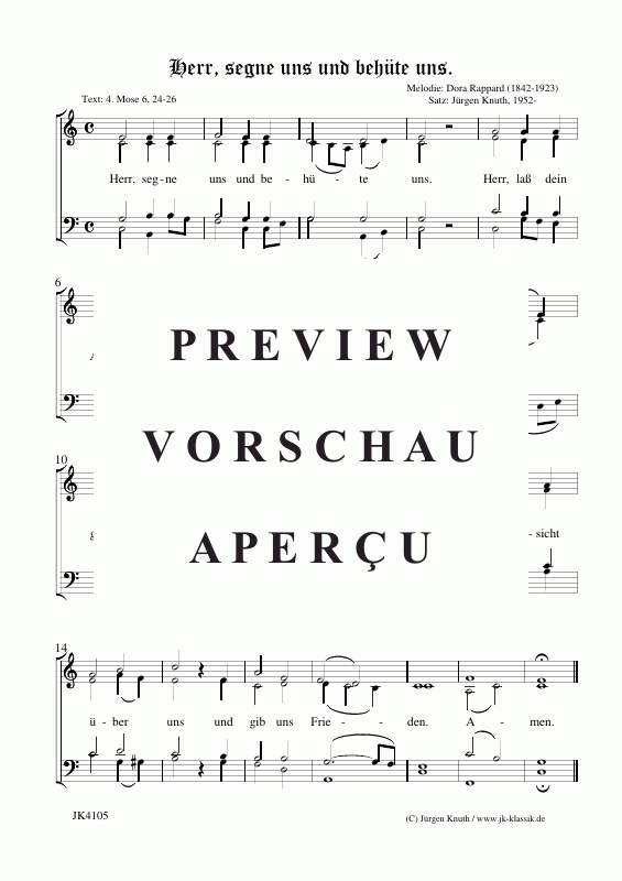 Product gallery: Page 2 of 2 Herr, segne uns und behüte uns, , Mixed choir