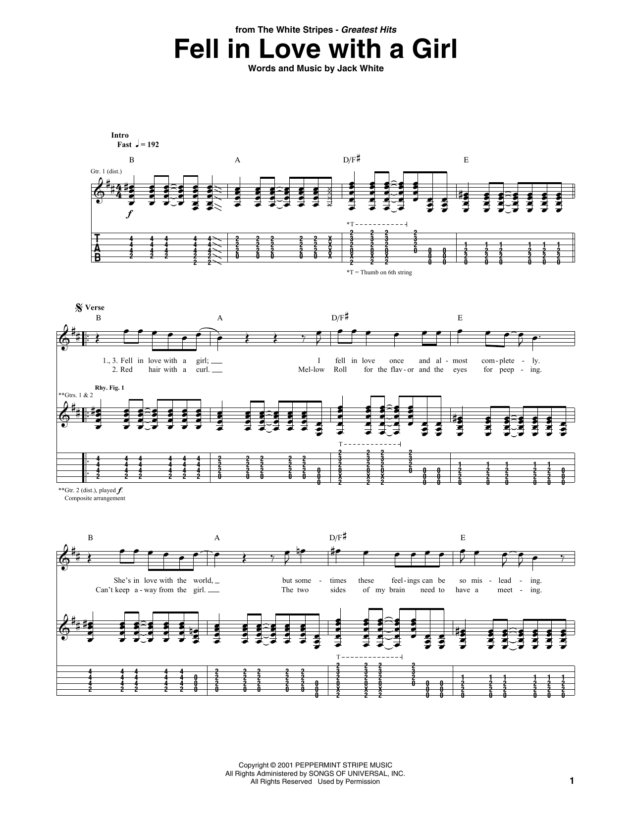 Produktgalerie: Seite 1 von 1 Fell In Love With A Girl, The White Stripes, Gitarre