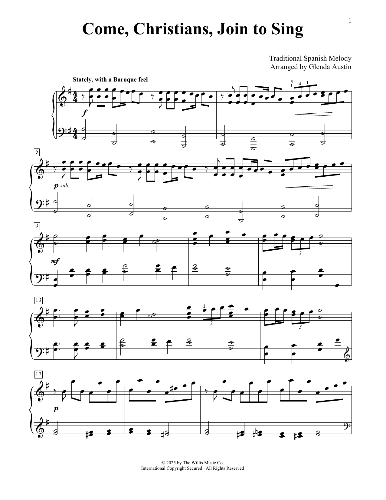 Product picture to: Come, Christians, Join To Sing (arr. Glenda Austin)