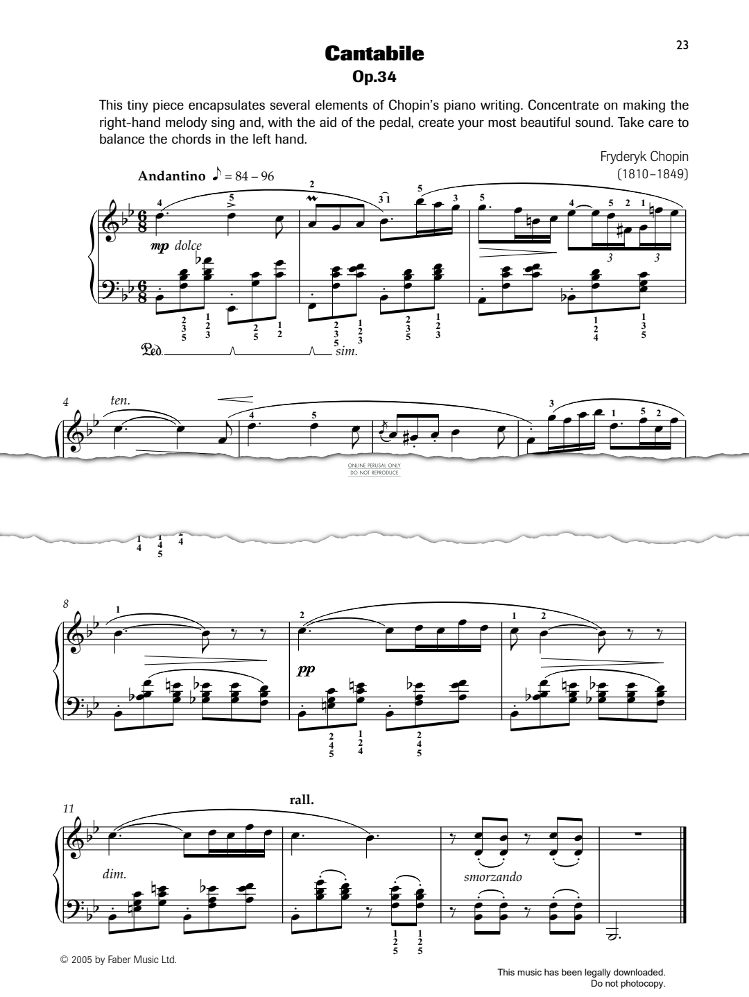 Produktgalerie: Seite 1 von 1 Cantabile Op.34, Frederic Chopin, Klavier