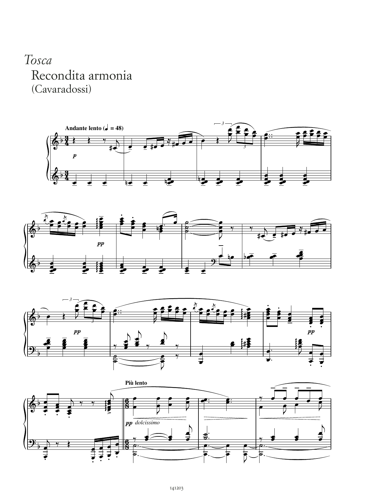 Produktbild zu:  Recondita armonia - Giacomo Puccini
