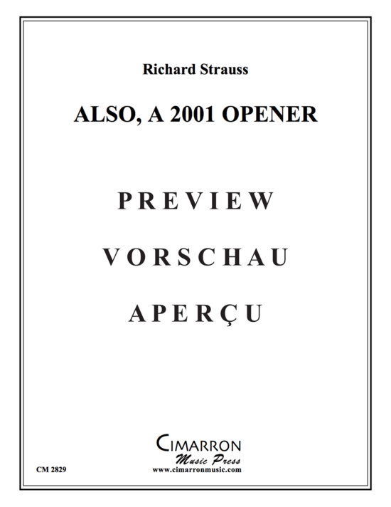 Produktgalerie: Seite 2 von 10 Also, A 2001 Opener , , (Blechbläserquintett)