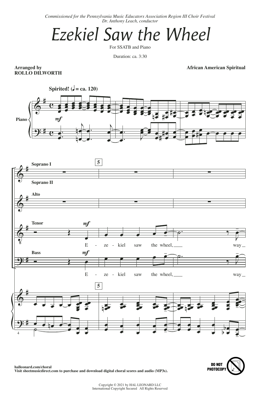 Product picture to: Ezekiel Saw The Wheel (arr. Rollo Dilworth)
