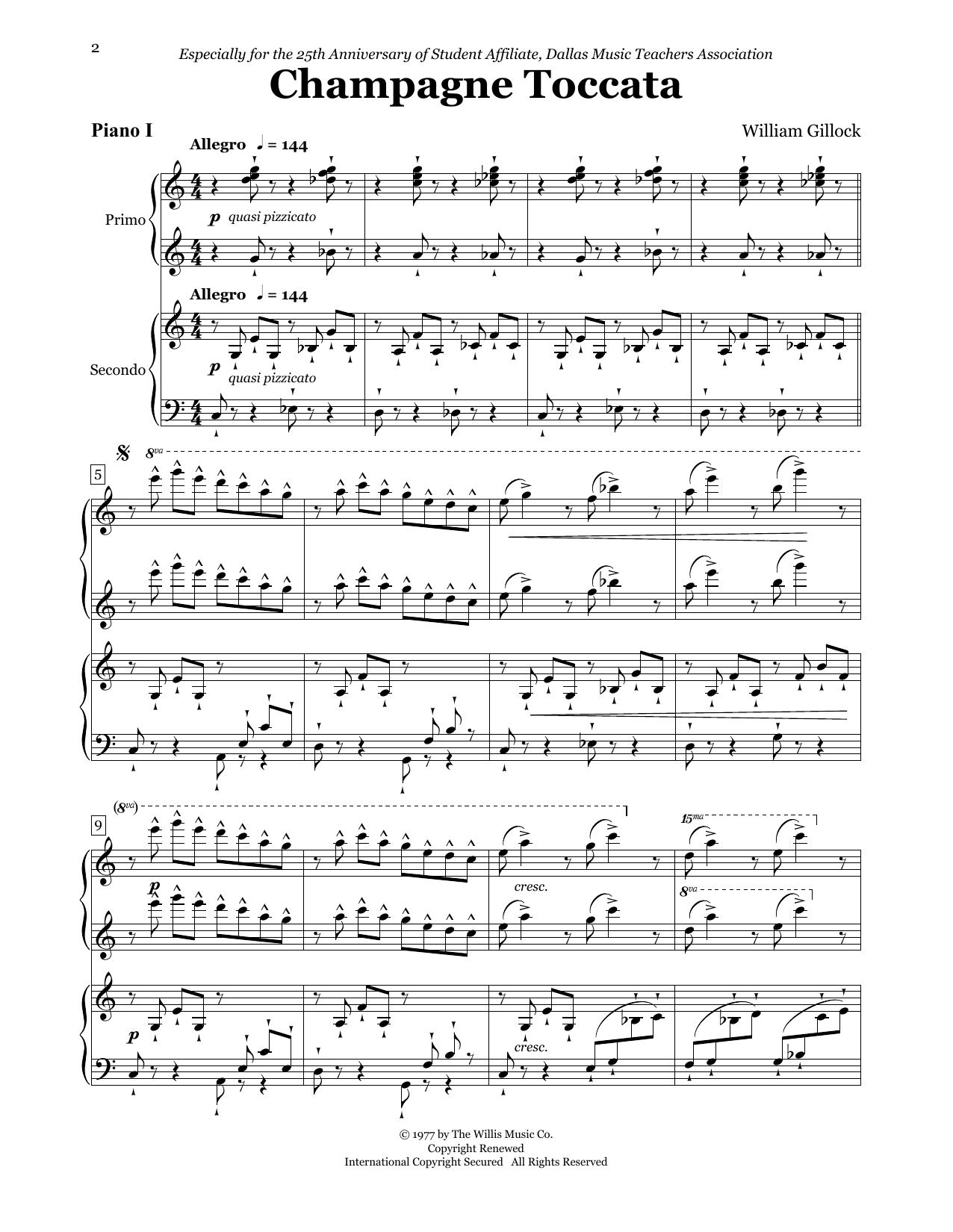 Produktbild zu: Champagne Toccata (for 2 Pianos, 8 Hands)