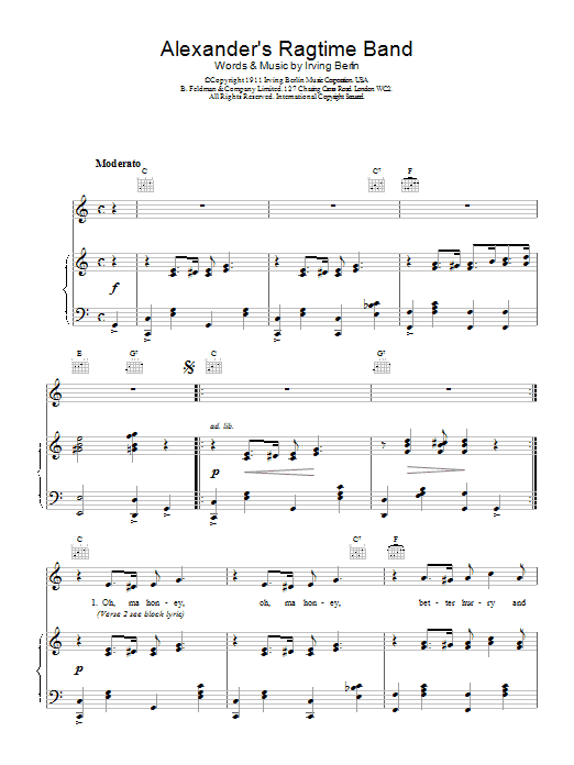 Product picture to: Alexander's Ragtime Band