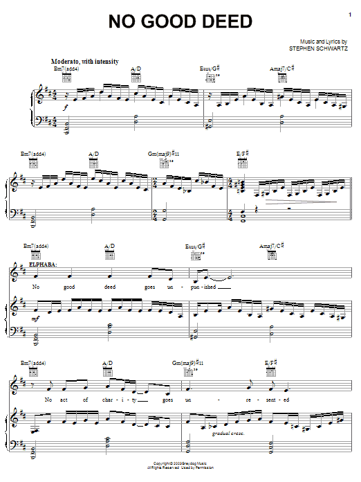 Produktbild zu: No Good Deed (from Wicked)