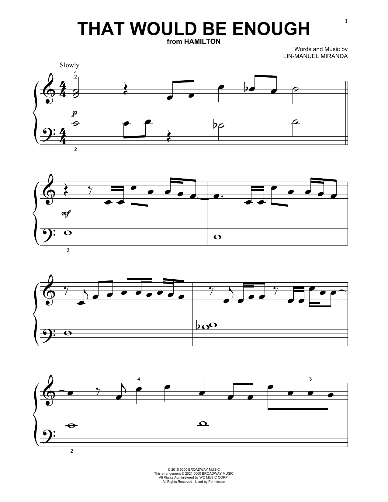Produktbild zu: That Would Be Enough (from Hamilton)