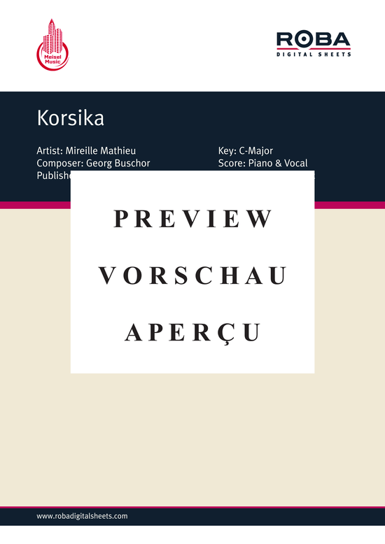 Produktgalerie: Seite 2 von 5 Korsika, Mathieu, 	Mireille, Klavier und Gesang