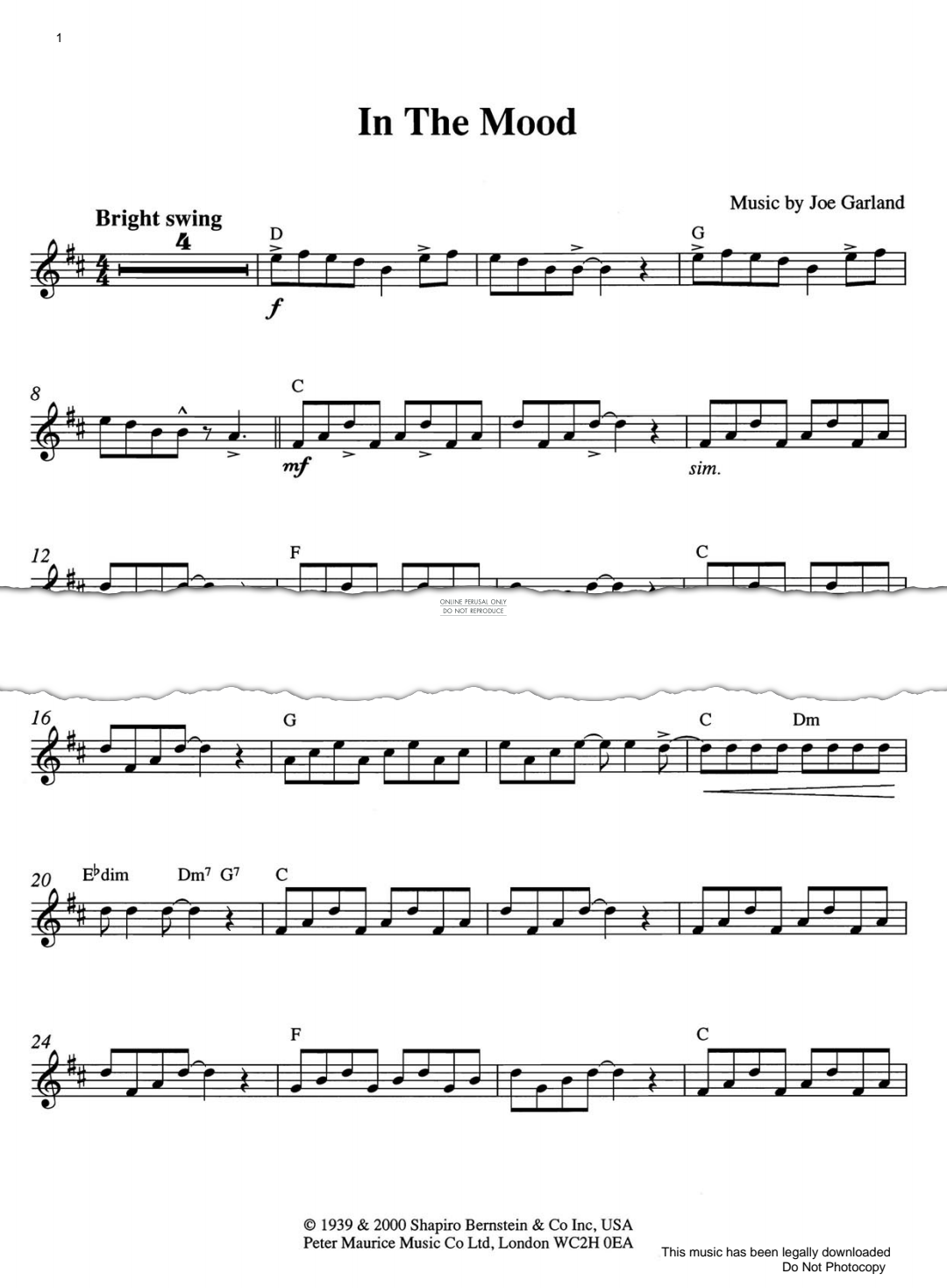 Produktgalerie: Seite 1 von 1 In The Mood, Joe Garland, Trompete