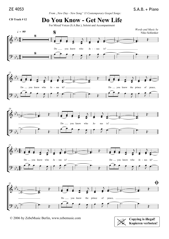 gallery: Do You Know - Get New Life, , Gemischter Chor SAB, Solo und Klavier