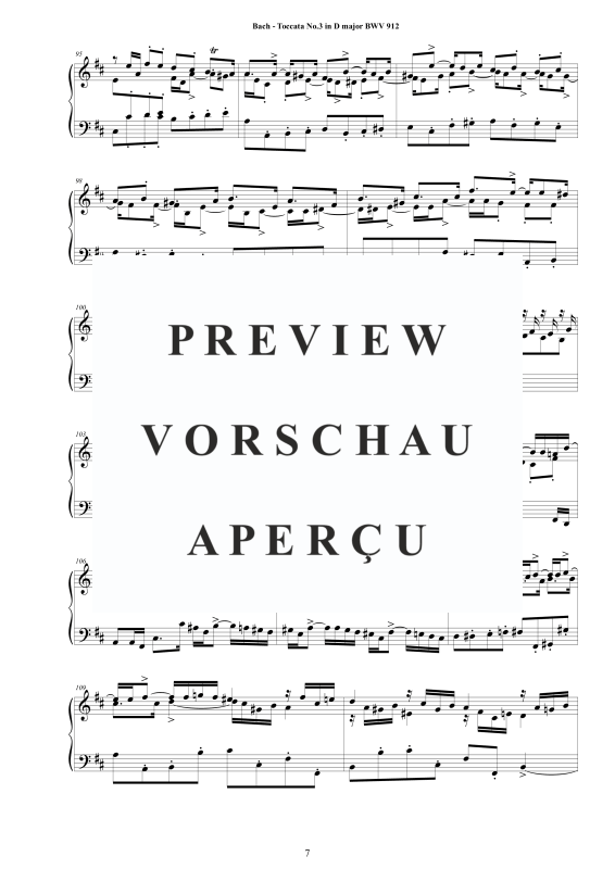 Produktgalerie: Seite 8 von 11 Toccata Nr. 3 D-Dur BWV 912, , Cembalo/Klavier Solo