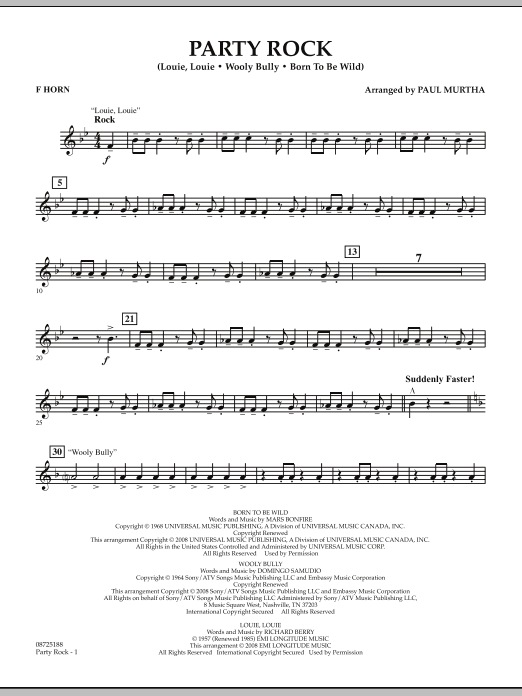 Produktbild zu: Party Rock - F Horn