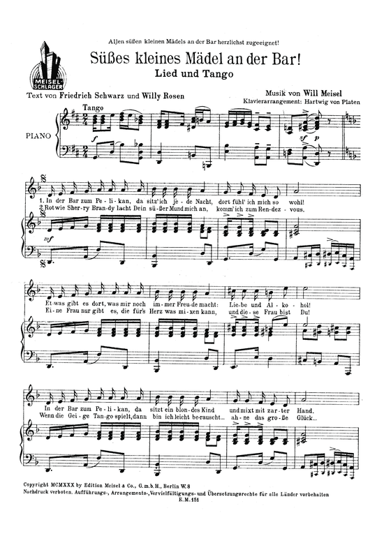 Produktbild zu: Süßes kleines Mädel an der BarLied und Tango
