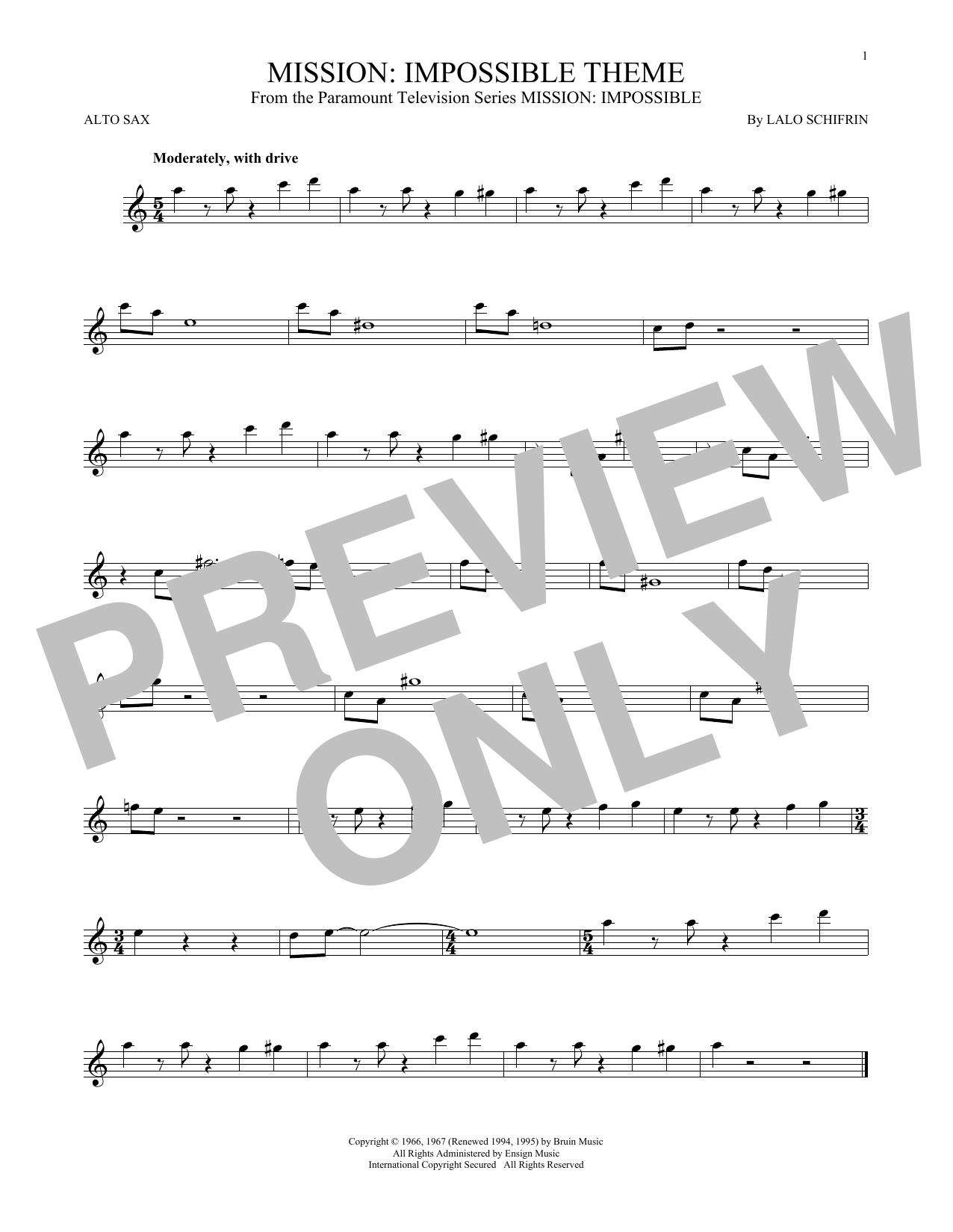 Product gallery: Page 1 of 1 Mission: Impossible Theme, Lalo Schifrin