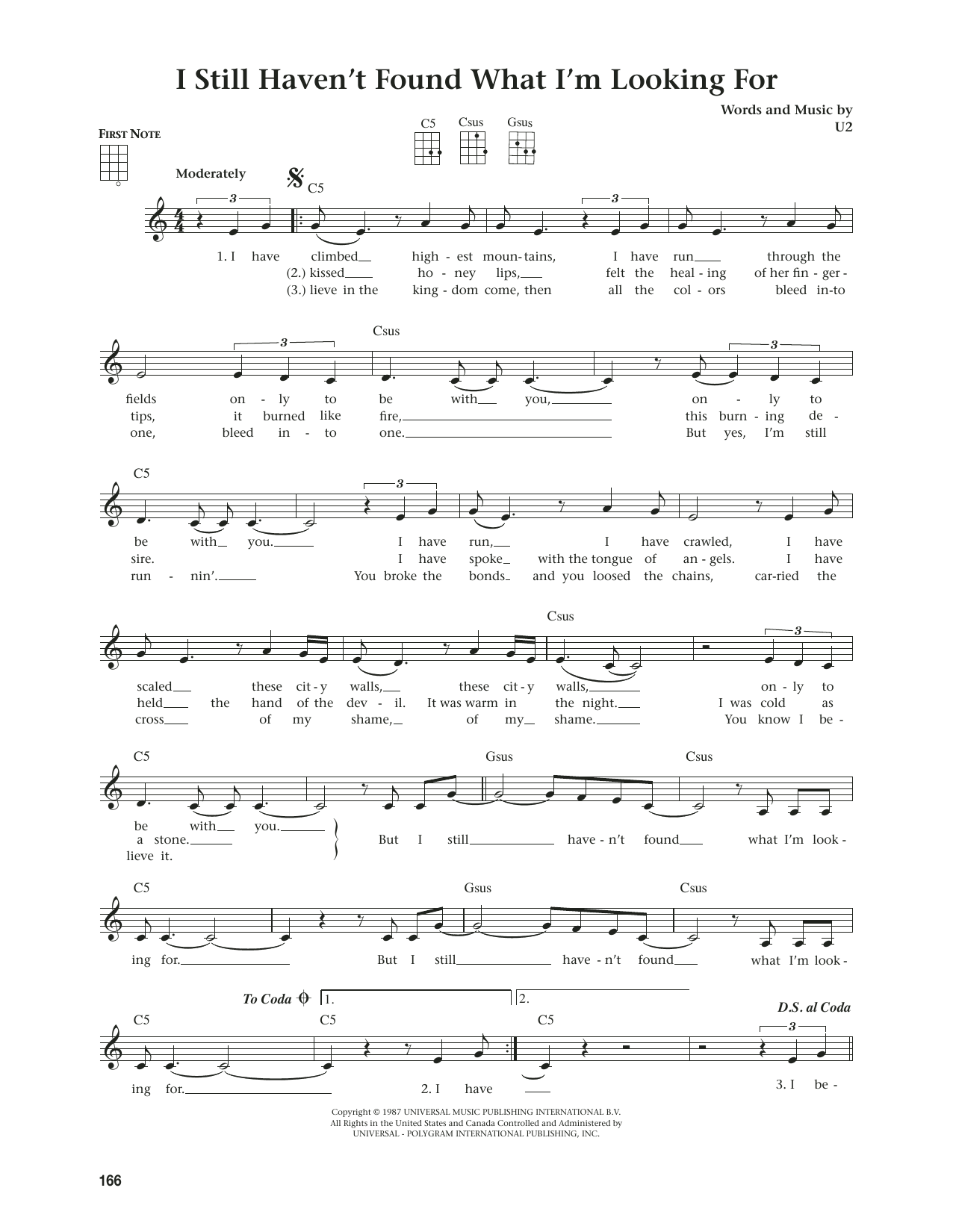 Product gallery: Page 1 of 1 I Still Haven't Found What I'm Looking For (from The Daily Ukulele) (arr. Jim Beloff), U2