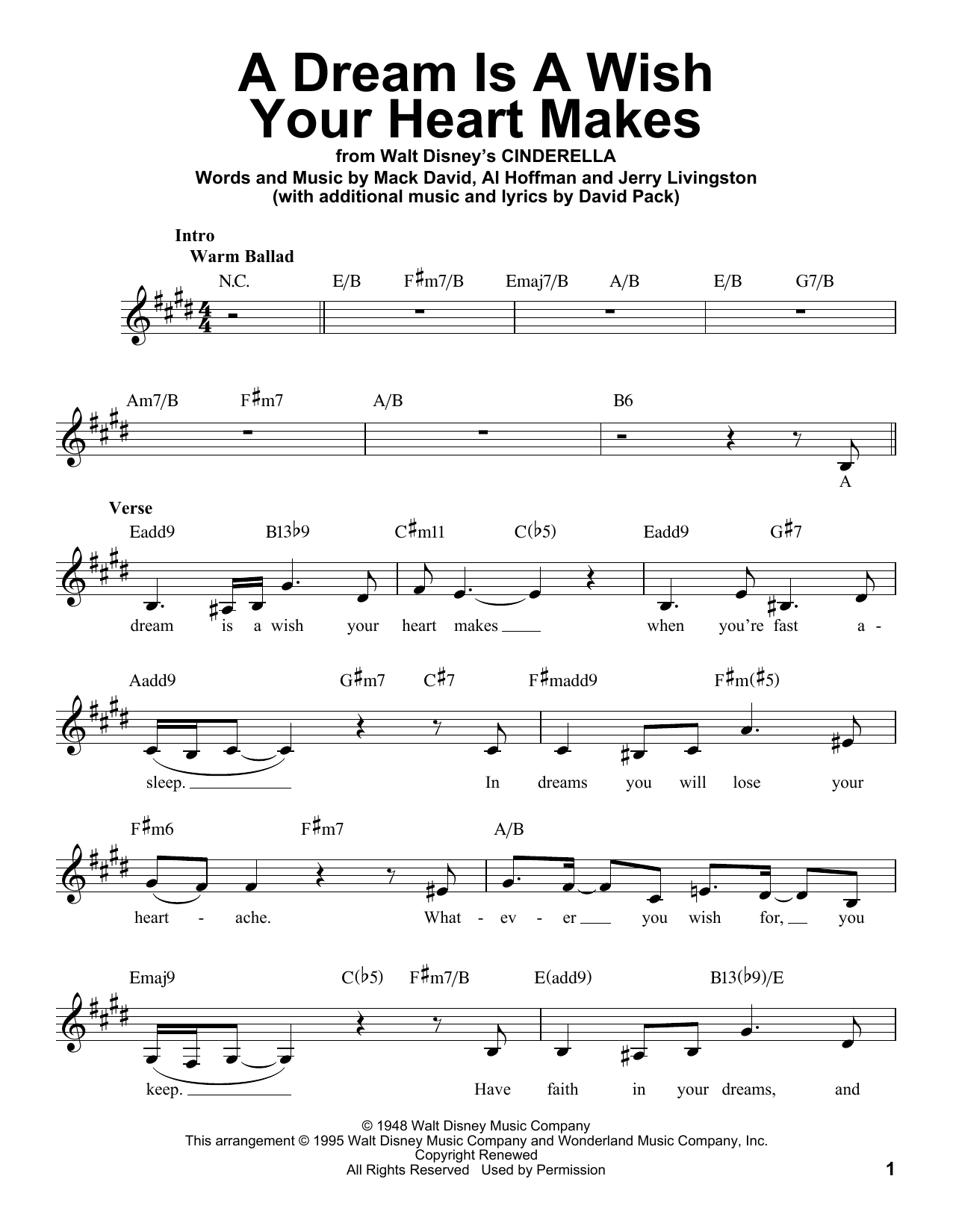 Produktbild zu: A Dream Is A Wish Your Heart Makes (from Cinderella)