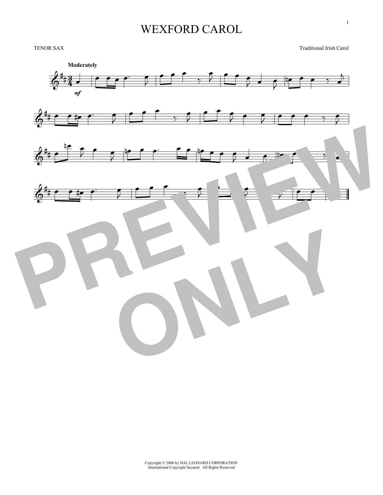 Product gallery: Page 1 of 1 Wexford Carol, Traditional Irish Carol
