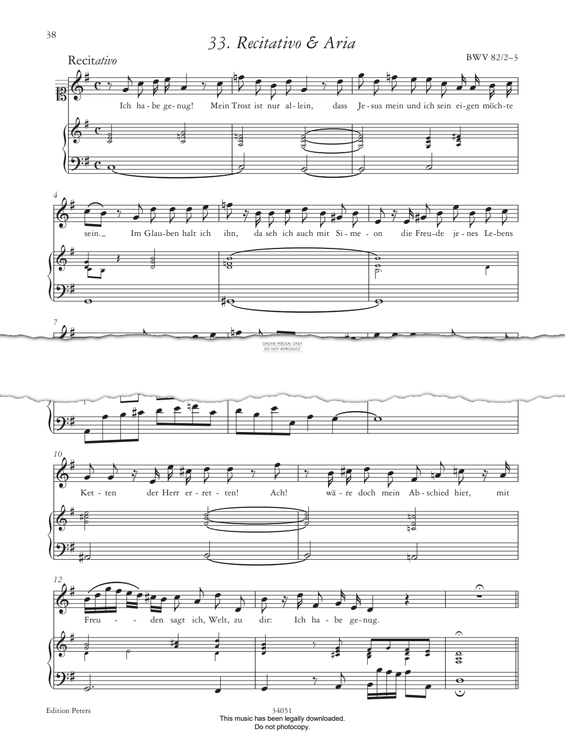Product picture to: Recitativo & Aria BWV 82/2-3 (from 'The Anna Magdalena Notebook 1725')