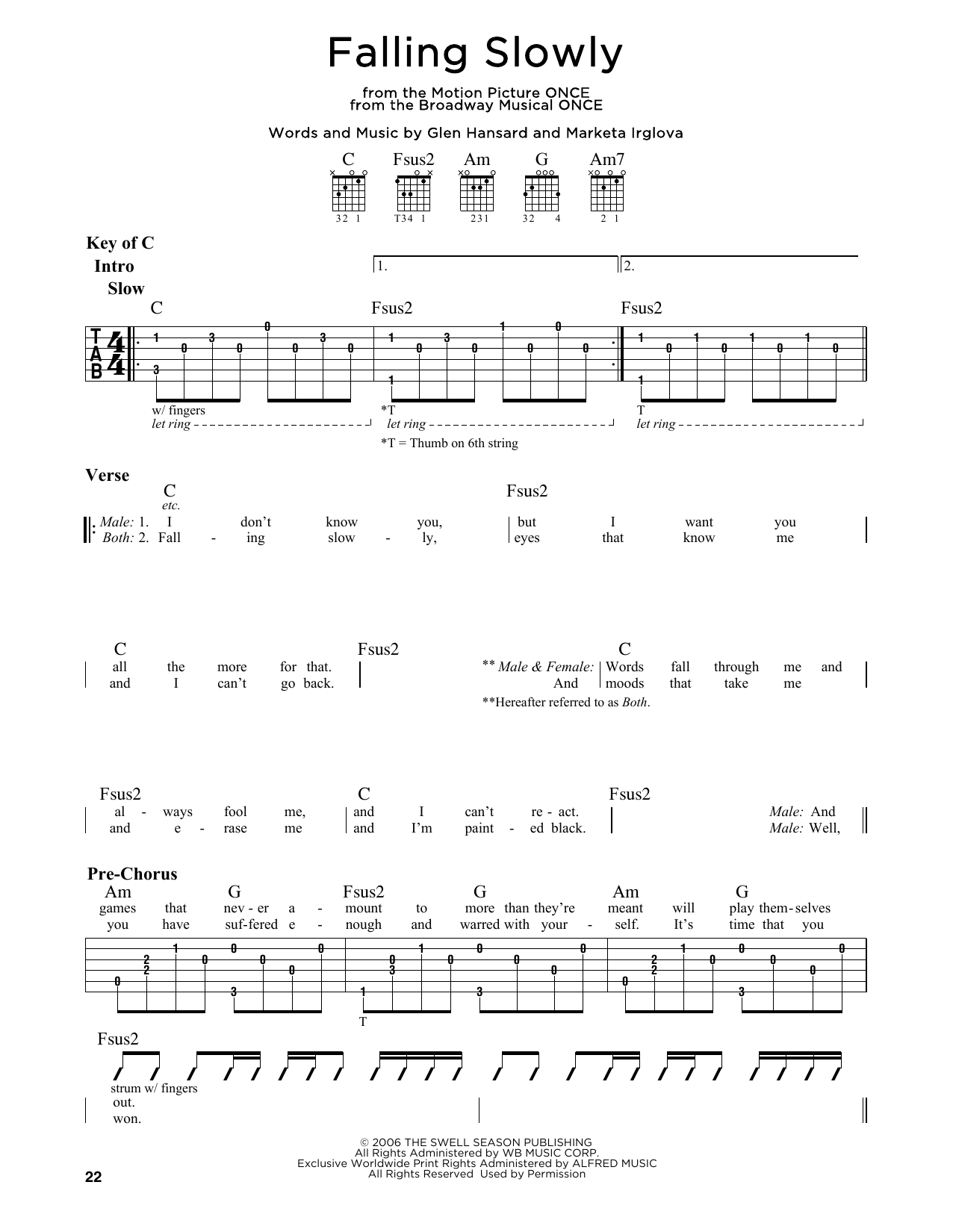 Product picture to: Falling Slowly (from Once)
