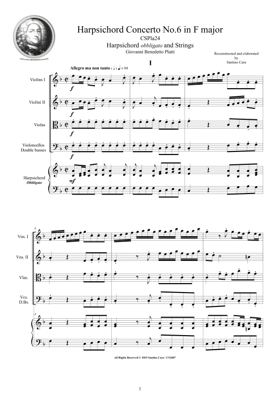 Produktbild zu: Cembalo Konzert Nr. 6 in F-DurGiovanni Benedetto Platti
