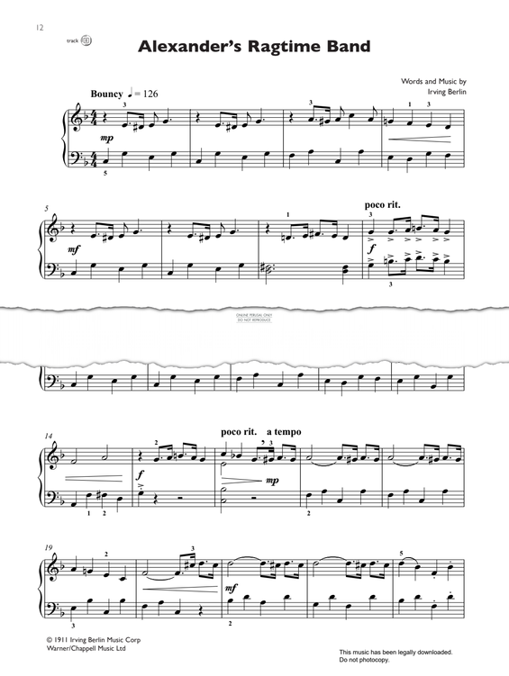 Product picture to: Alexander's Ragtime Band