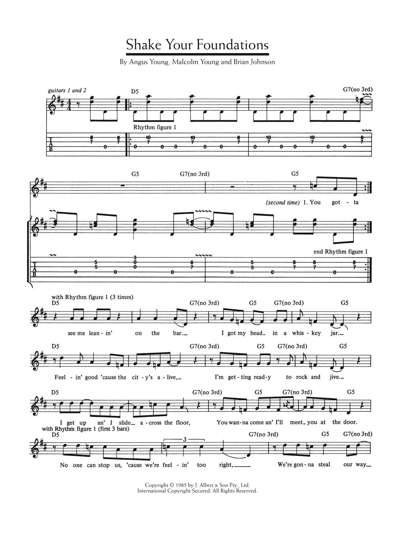 Produktgalerie: Seite 1 von 1 Shake Your Foundations, AC/DC, Gitarre
