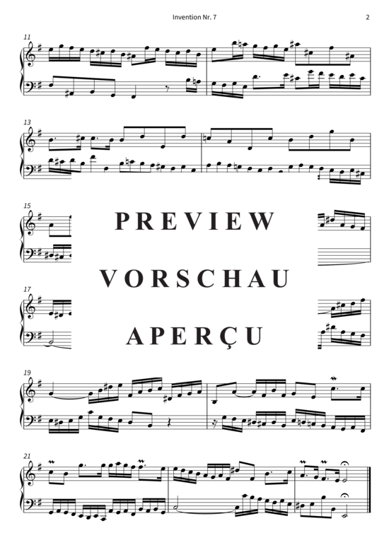 Produktgalerie: Seite 5 von 5 Invention Nr. 7 - BWV 778 , , Klavier Solo