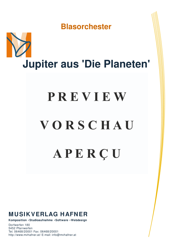 Product gallery: Page 4 of 11 Jupiter aus ´Die Planeten´, , (large wind orchestra)