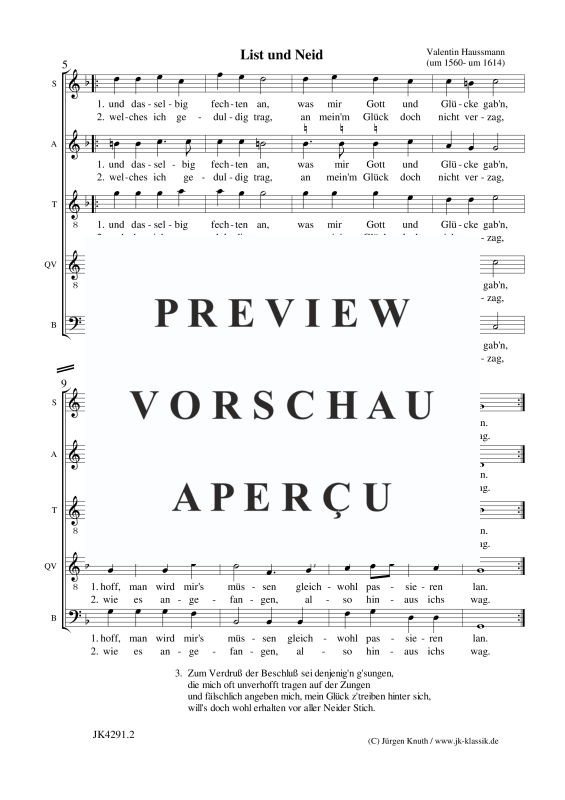 Produktgalerie: Seite 3 von 3 List und Neid, , Gemischter Chor 5-stimmig SATQB