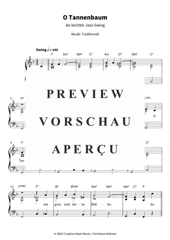 Produktgalerie: Seite 5 von 6 O Tannenbaum - als leichter Jazz-Swing, , Klavier Solo