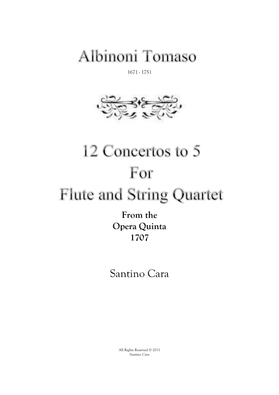 cover: 12 Concertos Op.5, , Querflöte Solo und Streicher Ensemble