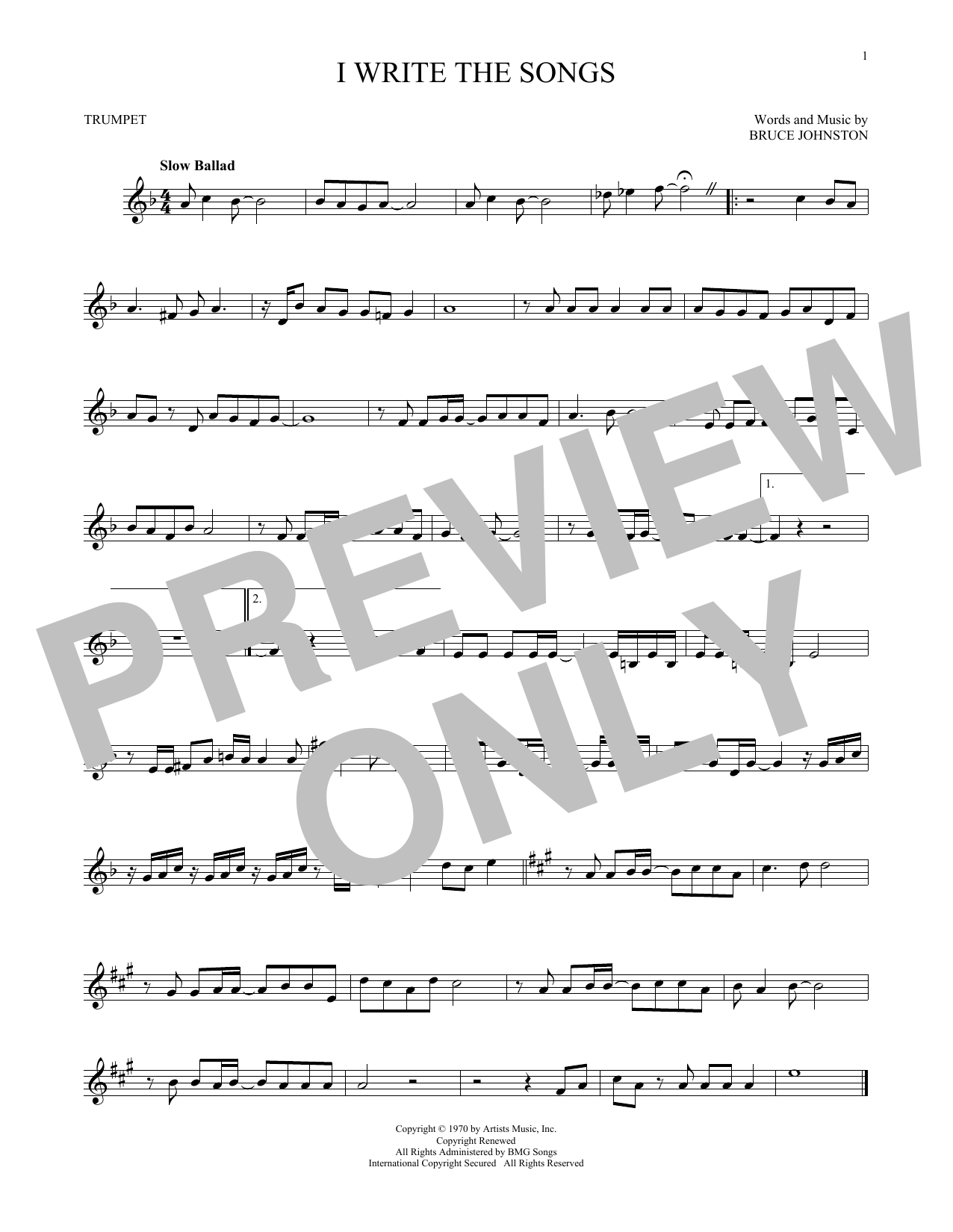 Produktgalerie: Seite 1 von 1 I Write The Songs, Barry Manilow, Trompete