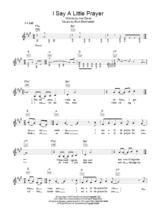 Produktgalerie: Seite 1 von 1 I Say A Little Prayer, Bacharach & David
