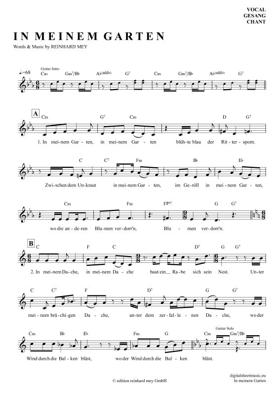 Product picture to: In Meinem GartenReinhard Mey