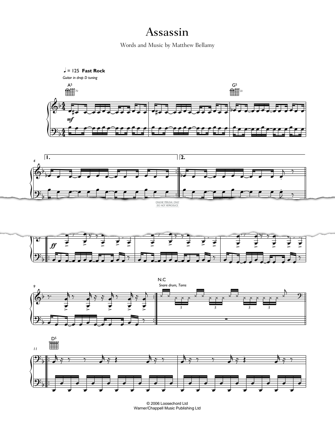 Produktgalerie: Seite 1 von 1 Assassin, Muse, Gesang, Gitarre, Klavier