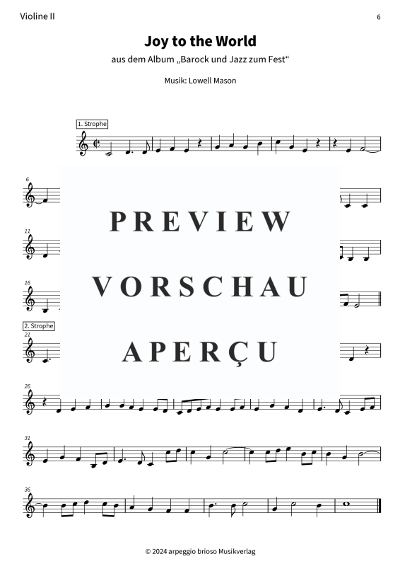 Product gallery: Page 8 of 8 Joy to the World - aus dem Album Barock und Jazz zum Fest, , (Duet 2x violin)