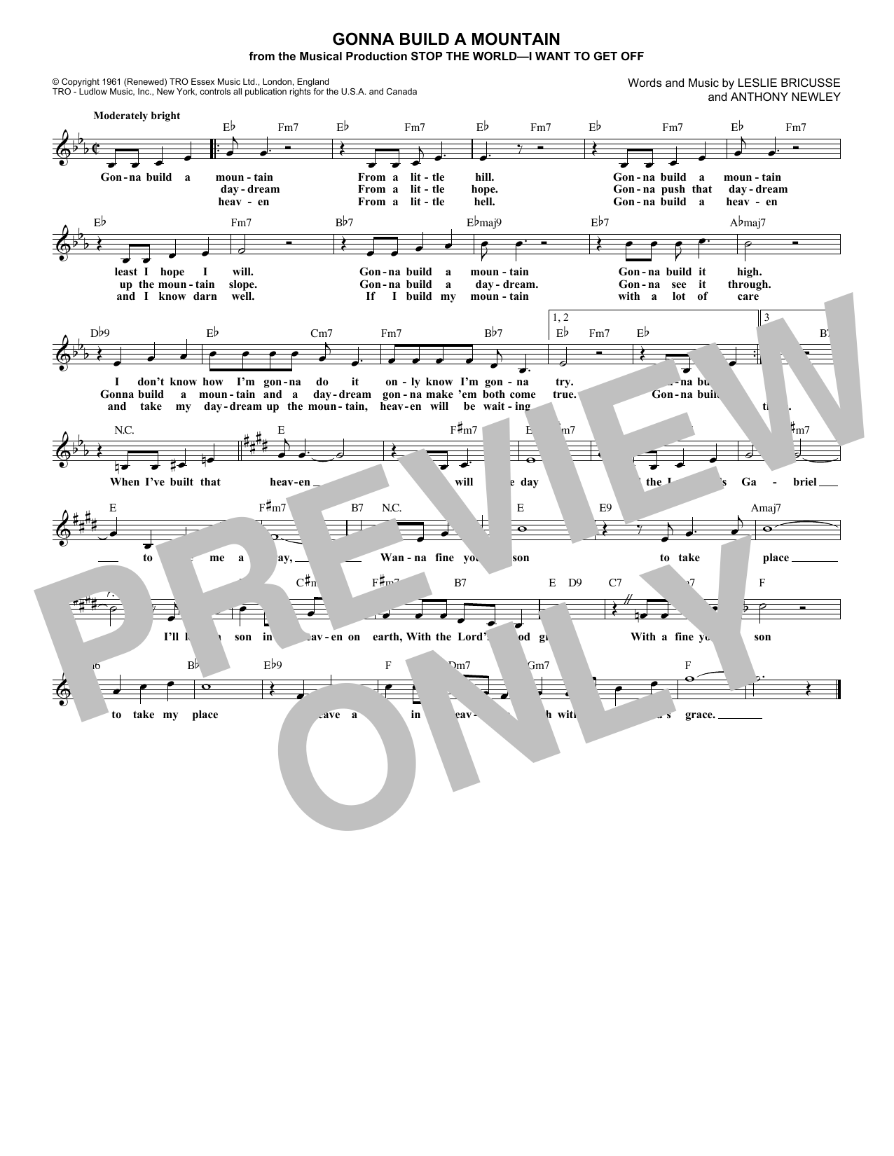 Product gallery: Page 1 of 1 Gonna Build A Mountain, Leslie Bricusse