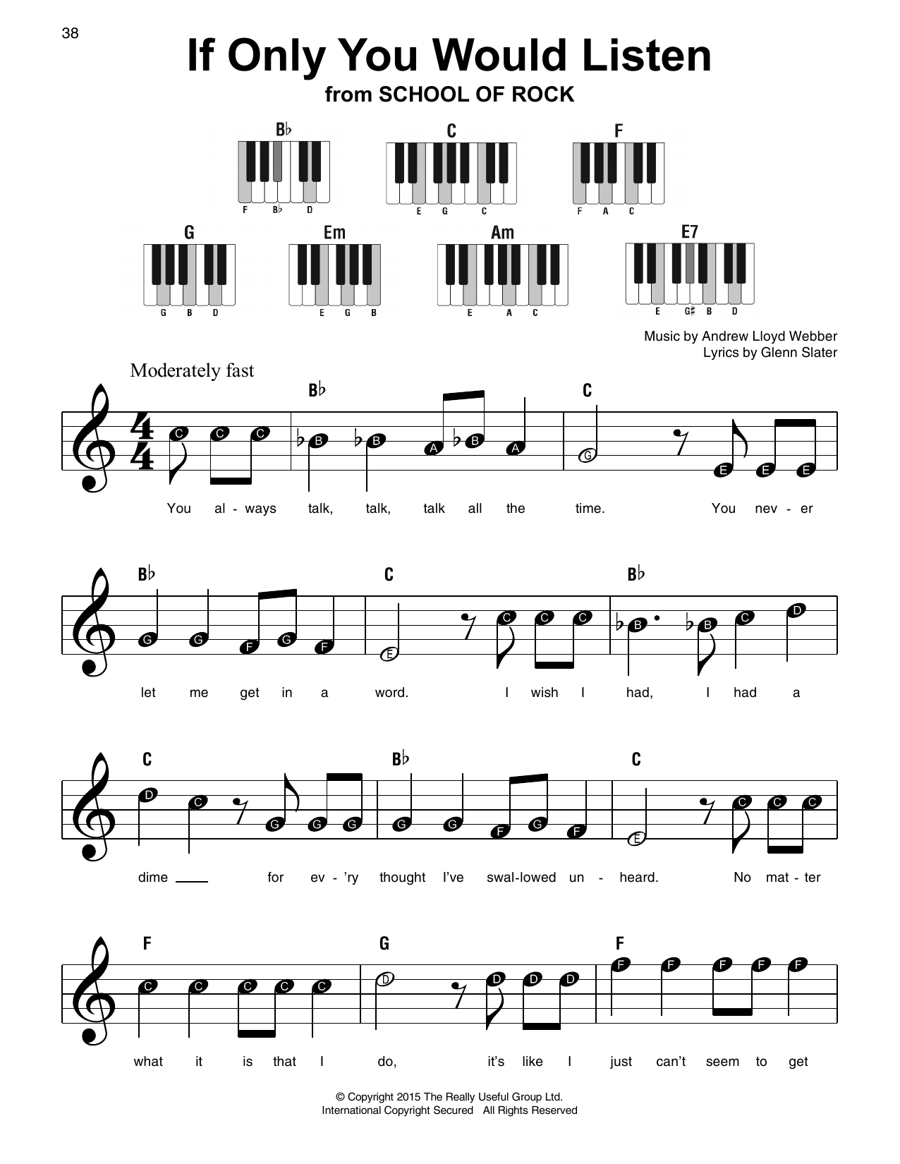Product picture to: If Only You Would Listen (from School of Rock: The Musical)