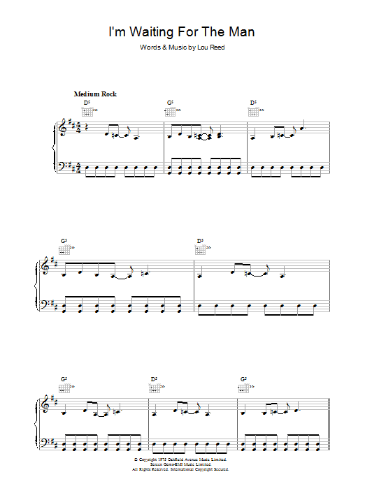 Produktgalerie: Seite 1 von 1 I'm Waiting For The Man, Lou Reed, Gesang, Gitarre, Klavier