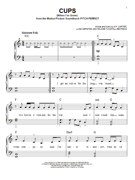 Produktgalerie: Seite 1 von 1 Cups (When I'm Gone), Anna Kendrick, Klavier