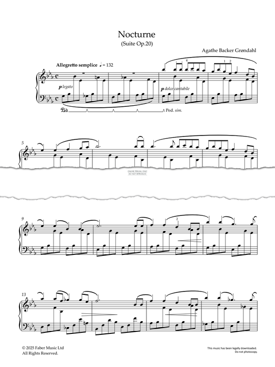 Produktgalerie: Seite 1 von 1 Nocturne (Suite Op. 20), Agathe Backer Grøndahl, Klavier