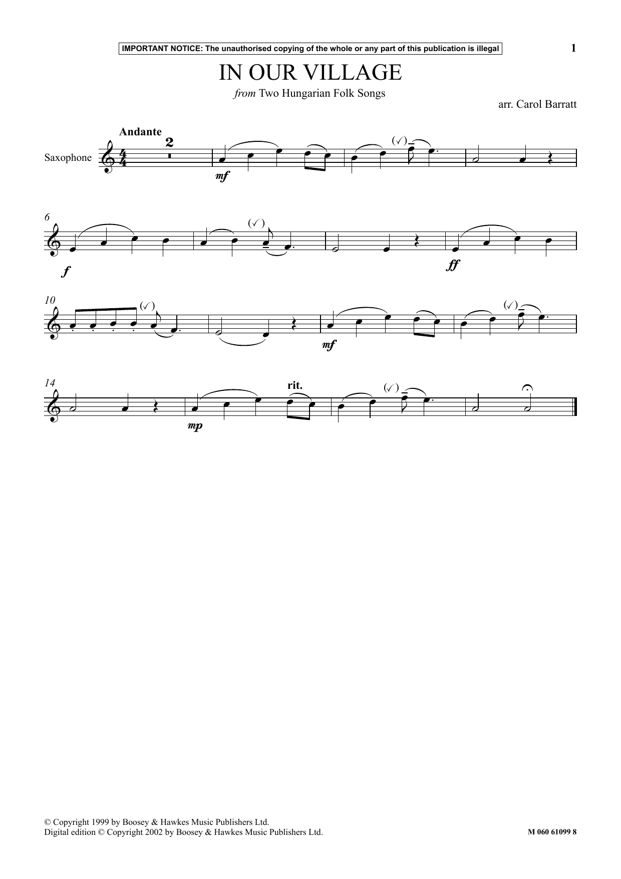 Produktbild zu: In Our Village (from Two Hungarian Folk Songs)