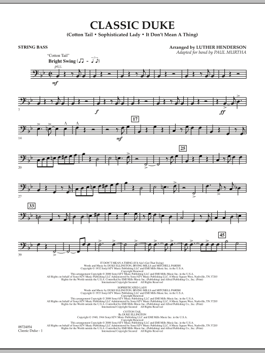 Produktbild zu: Classic Duke - String Bass