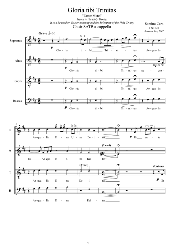 Produktbild zu: Gloria tibi Trinitas - Geistliche HymneSantino Cara
