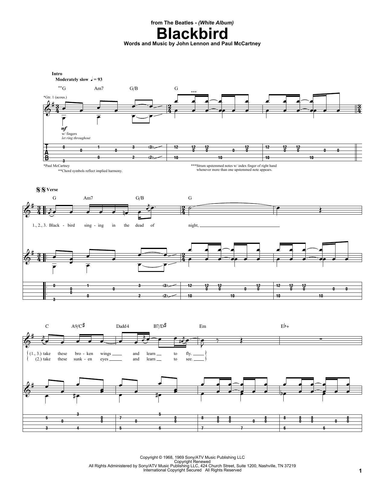 Product gallery: Page 1 of 1 Blackbird, The Beatles