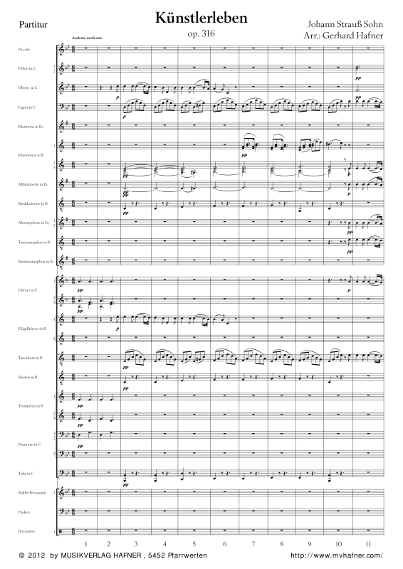 Product gallery: Page 1 of 11 Künstlerleben, , (large wind orchestra)