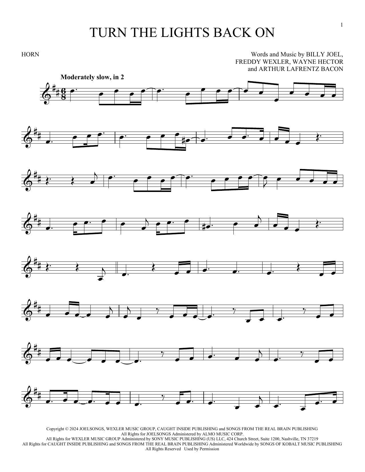 Produktgalerie: Seite 1 von 1 Turn The Lights Back On, Billy Joel, Horn