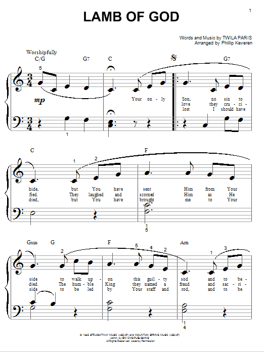 Product picture to: Lamb Of God (arr. Phillip Keveren)