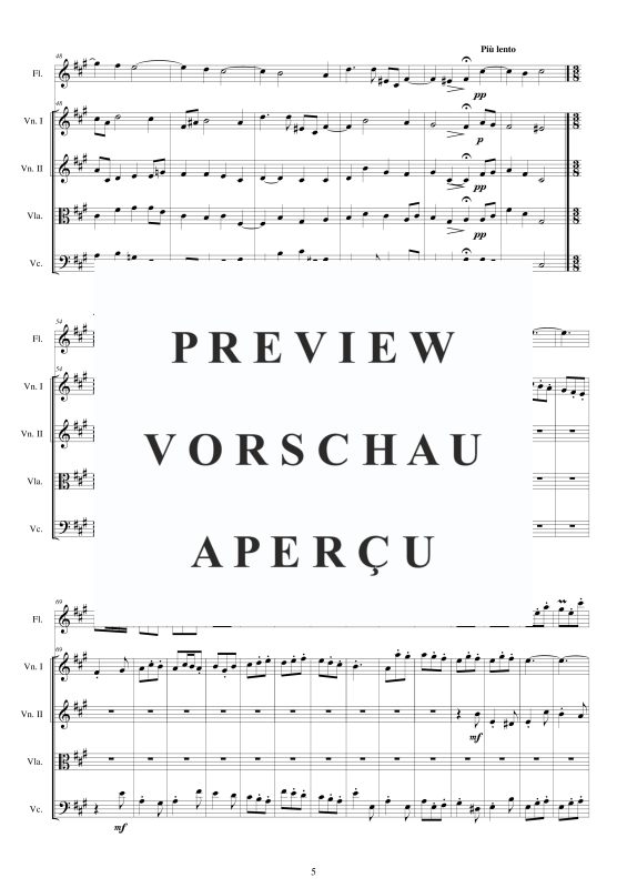 Produktgalerie: Seite 6 von 11 Concerto No.10 to 5 in A-Dur Op.5, , Querflöte Solo und Streicher Ensemble