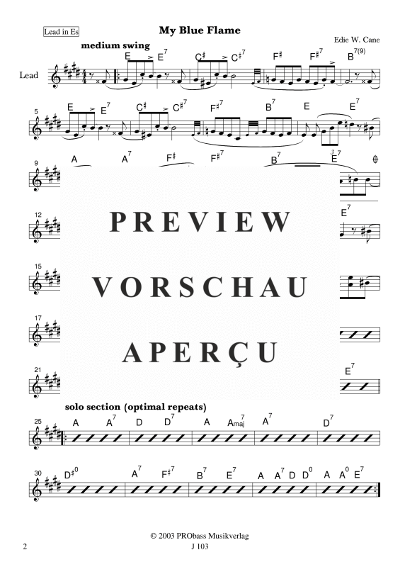 Produktgalerie: Seite 11 von 11 My Blue Flame, , variable Besetzung: Melodiestimme in C/B/Es, Kontrabass